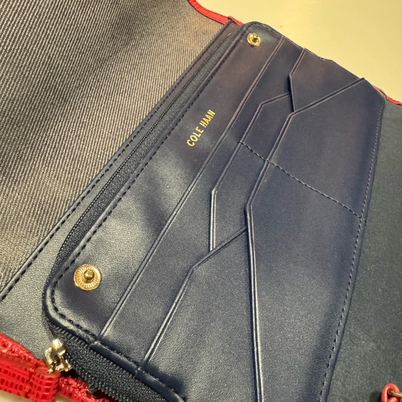 Cole Haan leather wristlet clutch with provided sling - Picture 12 of 13